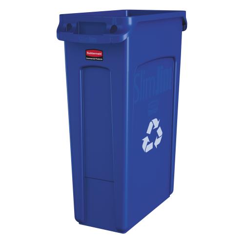 RUBBERMAID - FG354007BLUE - 23 GAL SLIM JIM® RECYCLING CONTAINER WITH HANDLES